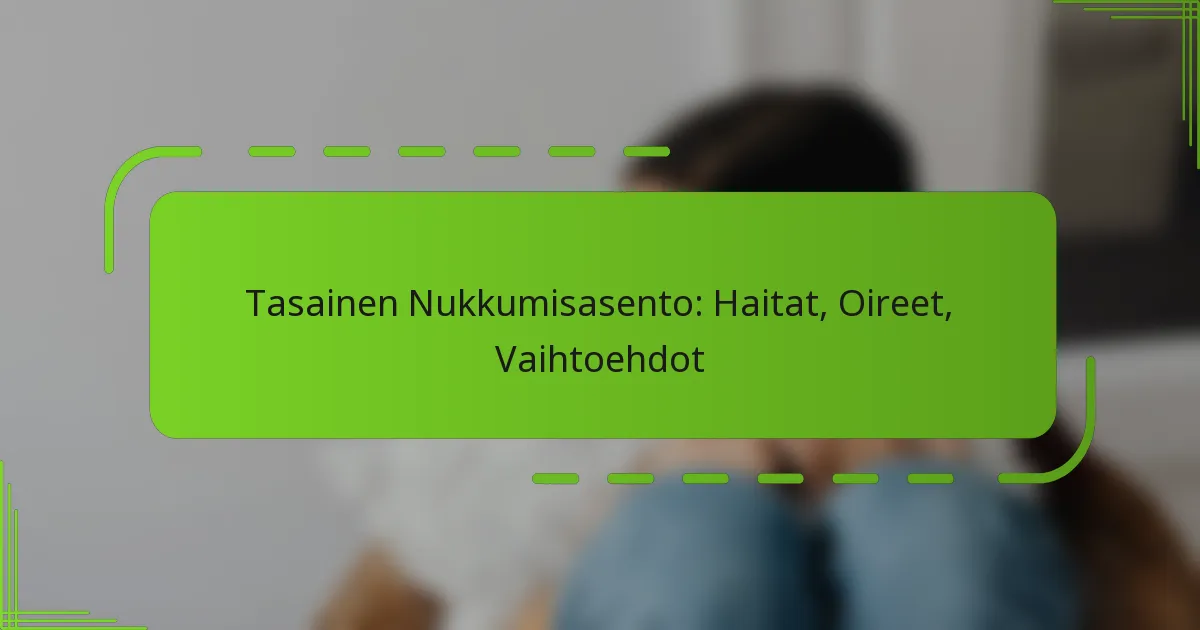 Tasainen Nukkumisasento: Haitat, Oireet, Vaihtoehdot